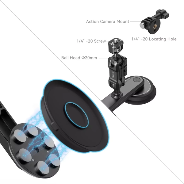 Двойная присоска SmallRig магнитная Kit для экшн камер 4467
