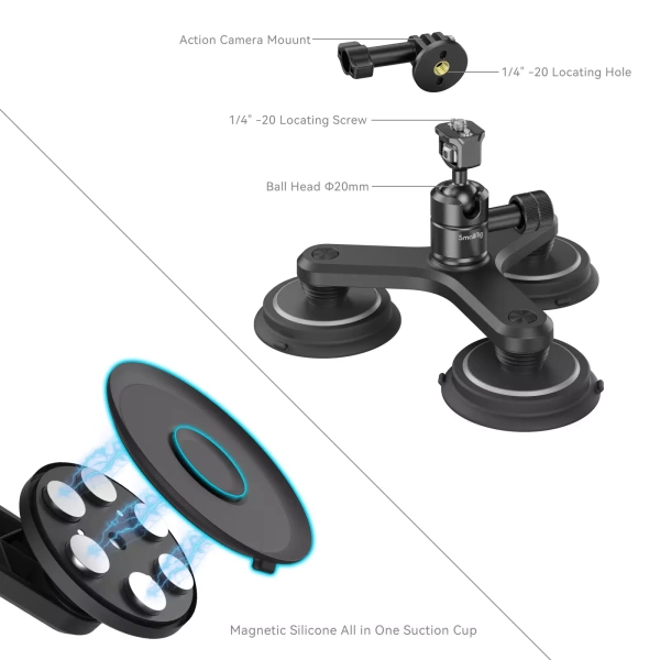 Тройная магнитная присоска SmallRig 4468 Kit для экшн камер