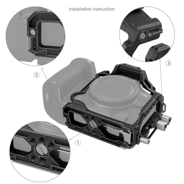 Клетка половинка SmallRig Black Mamba с держатлем кабеля для Canon EOS R5, R6, R5 C 3656