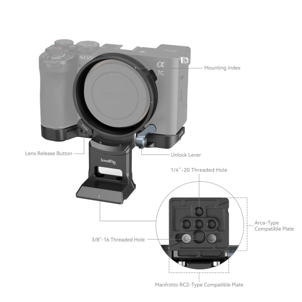 Площадка поворотная SmallRig 4570 Horizontal-to-Vertical Mount Plate Kit for Sony Alpha a7C II, A7CR