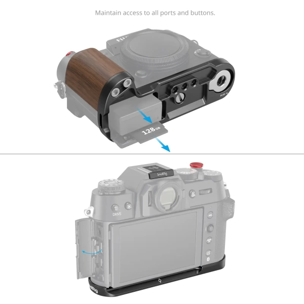 L площадка SmallRig Wooden 4784 для FUJIFILM X-T50 (чёрная)