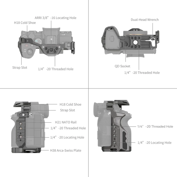Комплект быстросъемной клетки SmallRig 4538 для Sony Alpha 7R V / Alpha 7 IV / Alpha 7S III
