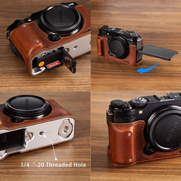 Кожаный чехол SmallRig 4880 Half Case Kit для Fujifilm X-M5 (Коричневый)