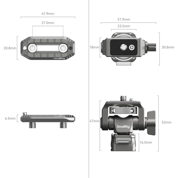 Крепление для монитора SmallRig 4487 HawkLock H21 быстросъёмное NATO Clamp