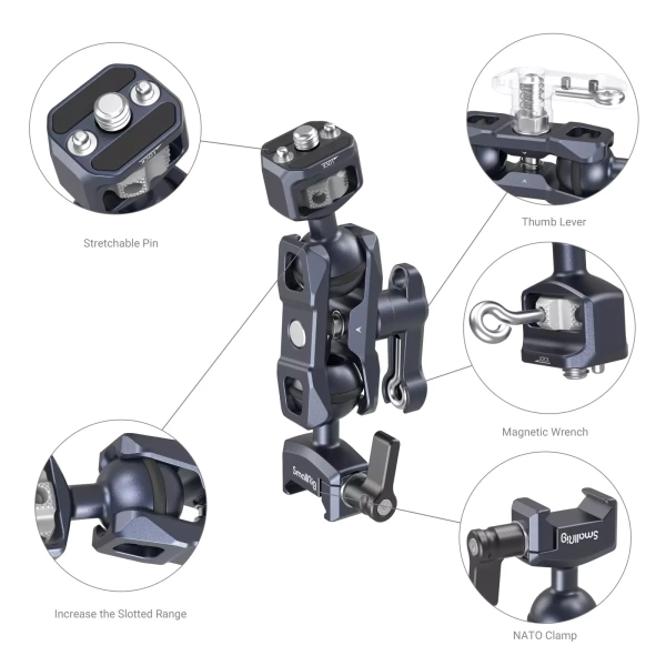 Крепление держатель SmallRig 3875 Magic Arm (1/4” и NATO)