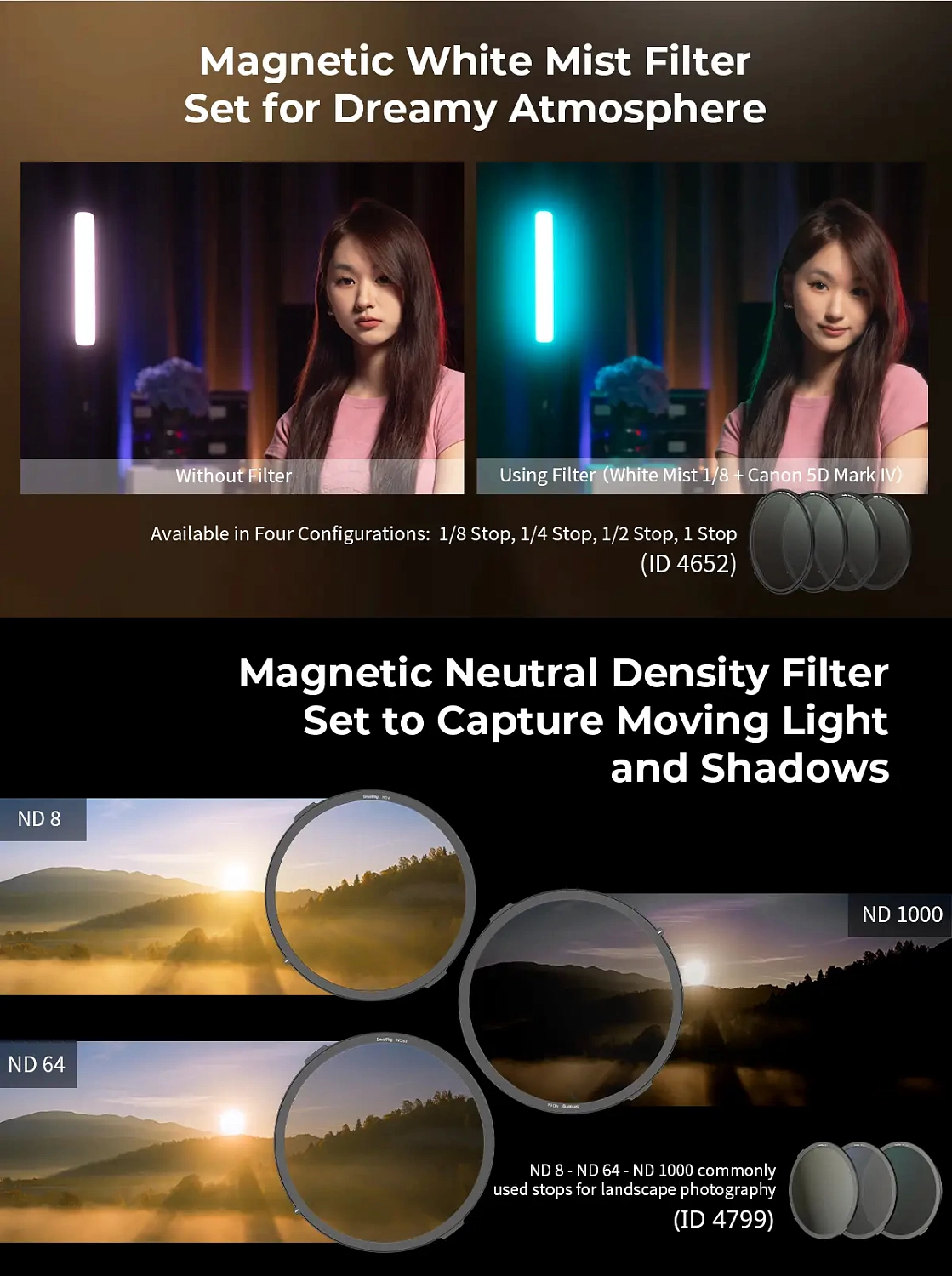 Комплект фильтров SmallRig 4412 с регулируемым зажимом Комплект фильтров SmallRig 4412 с регулируемым зажимом